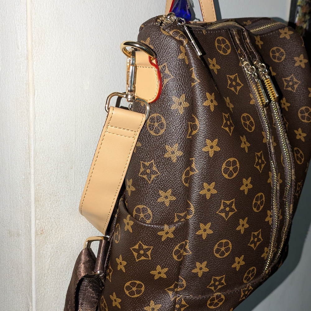 Brown Patterned Backpack - image 6